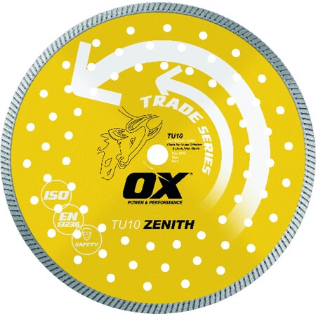Ox Tools Trade Turbo Universal/Hard Diamond Blade, Diameter: 12" / 300mm, Bore: 1" - 20mm OX-TU10-12